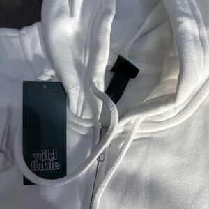 Wild Fable Bright White Zip-Up Hoodie